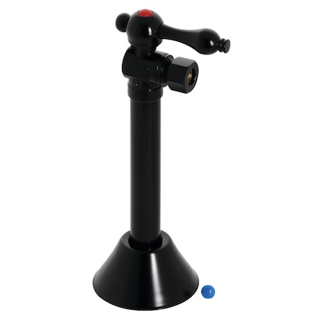 Kingston Brass 1/2" Sweat X 3/8" OD Comp Angle Shut-Off Valve W/ 5" Extension, Black CC83200